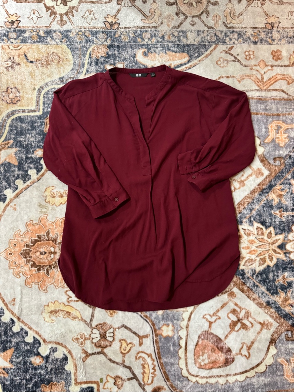 Uniqlo Women's Burgundy Long Sleeve Top